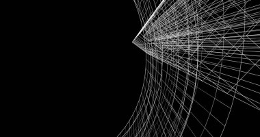 Mimari sanat konseptinde soyut çizgiler, minimum geometrik şekiller. 