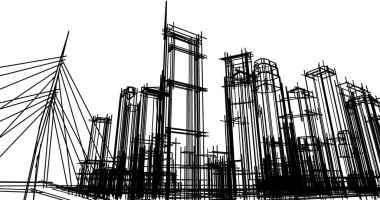 soyut mimari duvar kağıdı tasarımı, dijital konsept arkaplan
