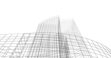 Mimari sanat konseptinde soyut çizgiler, minimum geometrik şekiller. 