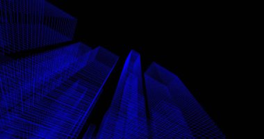 Arkaplanda mimari bina 3d illüstrasyon