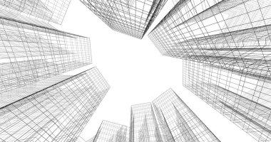 soyut mimari duvar kağıdı tasarımı, dijital konsept arkaplan