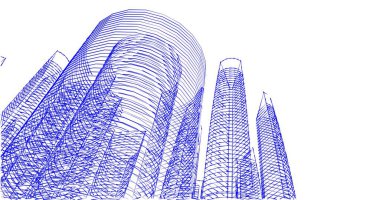 soyut mimari duvar kağıdı tasarımı, dijital konsept arkaplan