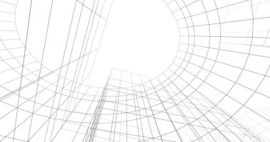 Mimari sanat konseptinde soyut çizgiler, minimum geometrik şekiller. 