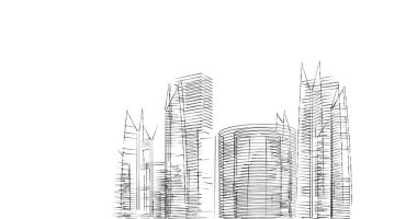 soyut mimari duvar kağıdı tasarımı, dijital konsept arkaplan