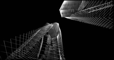 soyut mimari duvar kağıdı tasarımı, dijital konsept arkaplan