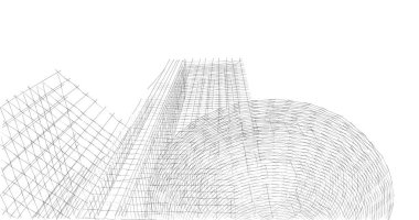 Mimari sanat konseptinde soyut çizgiler, minimum geometrik şekiller. 