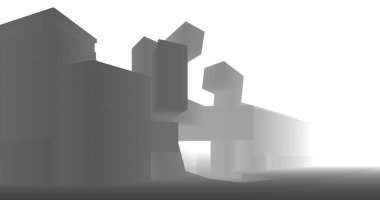 Mimari sanat konseptinde soyut çizgiler, minimum geometrik şekiller. 