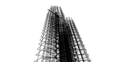 Mimari sanat konseptinde soyut çizgiler, minimum geometrik şekiller. 