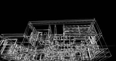 soyut mimari duvar kağıdı tasarımı, dijital konsept arkaplan
