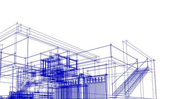 Mimari sanat konseptinde soyut çizgiler, minimum geometrik şekiller. 