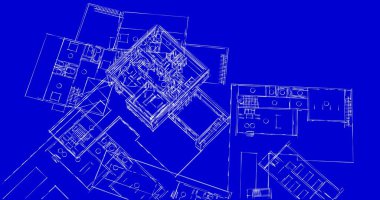 Mimari sanat konseptinde soyut çizgiler, minimum geometrik şekiller. 