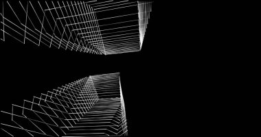 Mimari sanat konseptinde soyut çizgiler, minimum geometrik şekiller. 