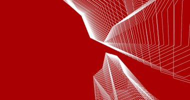 Mimari sanat konseptinde soyut çizgiler, minimum geometrik şekiller. 