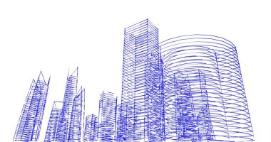 soyut mimari duvar kağıdı tasarımı, dijital konsept arkaplan