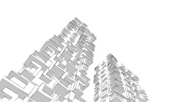 soyut mimari duvar kağıdı tasarımı, dijital konsept arkaplan