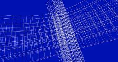 Arkaplanda mimari bina 3d illüstrasyon