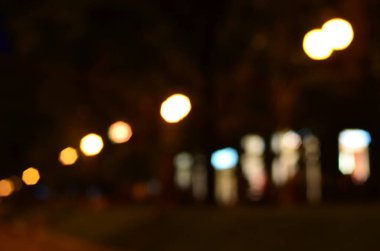 Bulanık soyut ışıklar gece şehrin arka planı