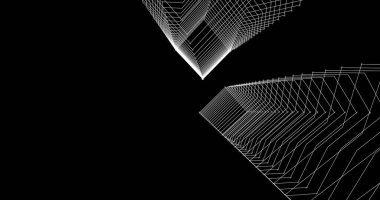 Mimari sanat konseptinde soyut çizgiler, minimum geometrik şekiller. 