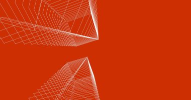 Mimari sanat konseptinde soyut çizgiler, minimum geometrik şekiller. 