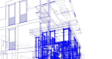 soyut mimari duvar kağıdı tasarımı, dijital konsept arkaplan
