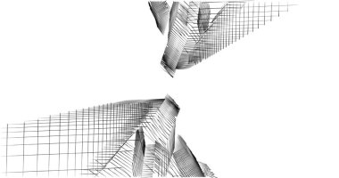 Mimari sanat konseptinde soyut çizgiler, minimum geometrik şekiller. 