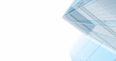 Arkaplanda mimari bina 3d illüstrasyon