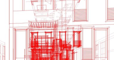 soyut mimari duvar kağıdı tasarımı, dijital konsept arkaplan