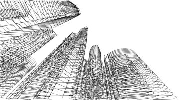 soyut mimari duvar kağıdı tasarımı, dijital konsept arkaplan