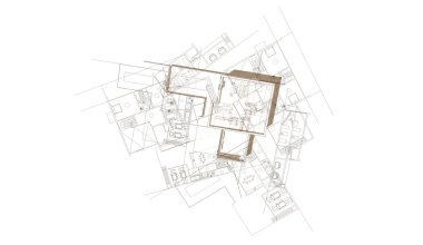 soyut mimari duvar kağıdı tasarımı, dijital konsept arkaplan