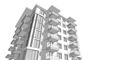 soyut mimari duvar kağıdı tasarımı, dijital konsept arkaplan