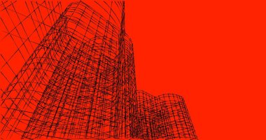 soyut mimari duvar kağıdı tasarımı, dijital konsept arkaplan