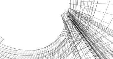 Mimari sanat konseptinde soyut çizgiler, minimum geometrik şekiller. 