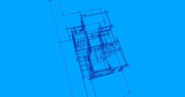 Mimari sanat konseptinde soyut çizgiler, minimum geometrik şekiller. 