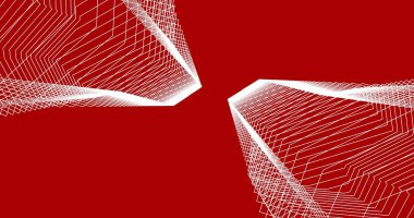 Mimari sanat konseptinde soyut çizgiler, minimum geometrik şekiller. 