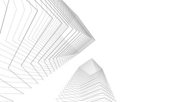 Mimari sanat konseptinde soyut çizgiler, minimum geometrik şekiller. 