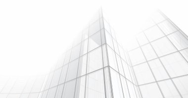 Arkaplanda mimari bina 3d illüstrasyon