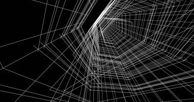 Mimari sanat konseptinde soyut çizgiler, minimum geometrik şekiller. 