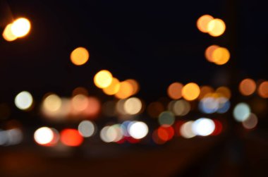 Bulanık soyut ışıklar gece şehrin arka planı