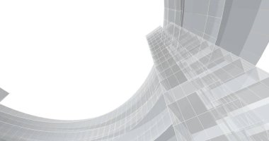 Mimari sanat konseptinde soyut çizgiler, minimum geometrik şekiller. 