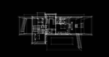 Arkaplanda mimari bina 3d illüstrasyon