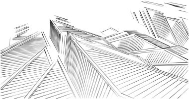 eskiz sanatı, geometrik mimari binalar tasarımı