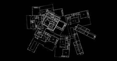 Mimari sanat konseptinde soyut çizgiler, minimum geometrik şekiller. 