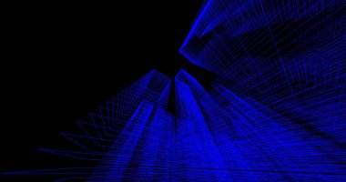 Arkaplanda mimari bina 3d illüstrasyon