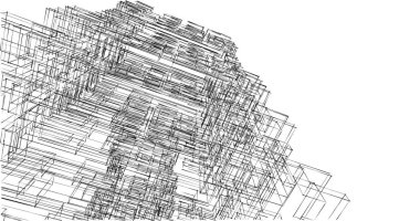 Mimari sanat konseptinde soyut çizgiler, minimum geometrik şekiller. 