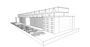 soyut mimari duvar kağıdı tasarımı, dijital konsept arkaplan