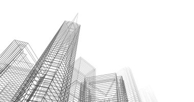 soyut mimari duvar kağıdı tasarımı, dijital konsept arkaplan