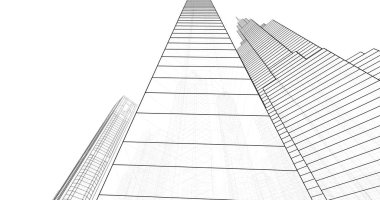 soyut mimari duvar kağıdı tasarımı, dijital konsept arkaplan