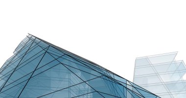 Mimari sanat konseptinde soyut çizgiler, minimum geometrik şekiller. 