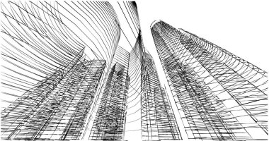 soyut mimari duvar kağıdı tasarımı, dijital konsept arkaplan