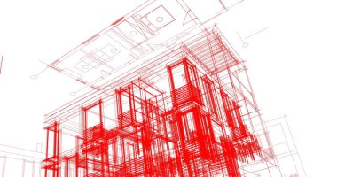 soyut mimari duvar kağıdı tasarımı, dijital konsept arkaplan